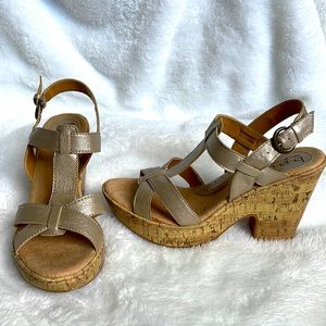 BOC Sallyanne Champagne cork platform sandals